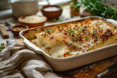 Découvrez comment transformer une simple queue de cabillaud en un gratin inoubliable et savoureux