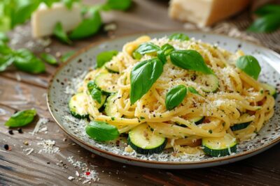 Découvrez comment transformer vos dîners avec cette recette simple et délicieuse de pâtes aux courgettes et parmesan