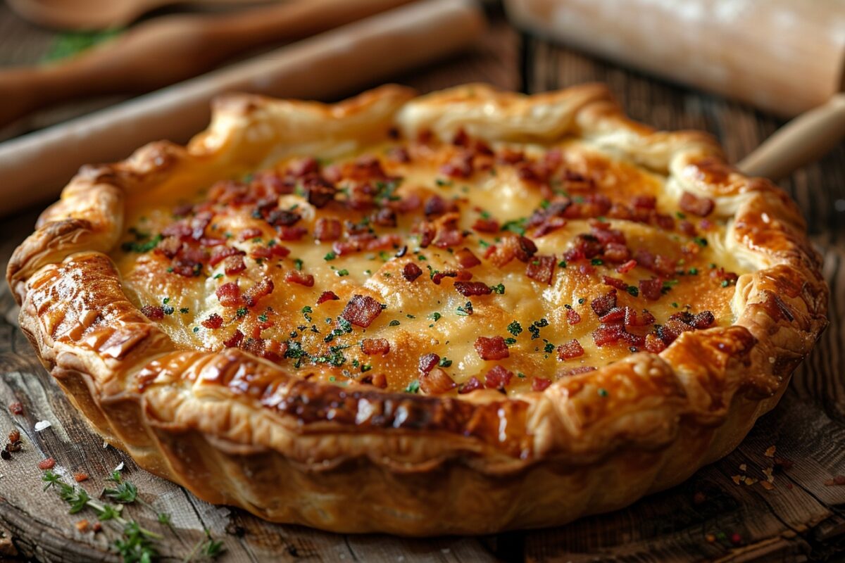 Découvrez le feuilleté au reblochon et aux lardons : une recette conviviale et gourmande qui ravira vos papilles