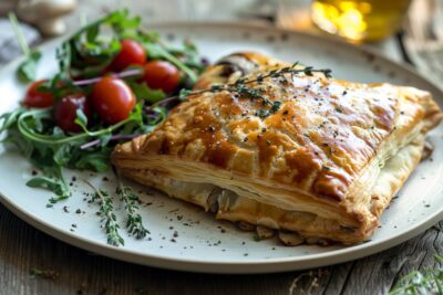 Découvrez le feuilleté aux champignons, une entrée simple et élégante qui ravira vos papilles