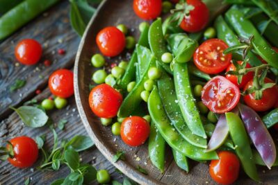 Redécouvrez les saveurs du jardin avec cette recette rustique de pois mange-tout à la paysanne